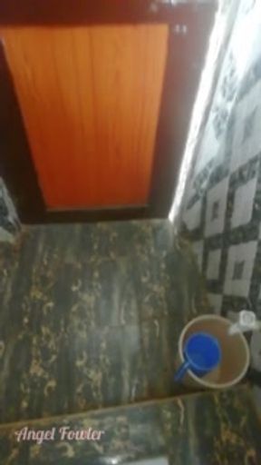 Pee in a Public Toilet indian style on an eco farm - anyone can Come inside - the door unlocke