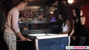 Hot brunette MILF goes wild on the foosball table