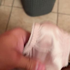 Cum in my mother inlaws beige silky panties