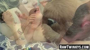 RawTwinkys.com - Tatted twink milked by friend after losing