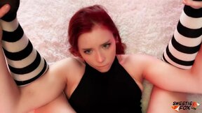 Hot Redhead Deepthroat & Hardcore Sex to Cum in Mouth POV in Sexy Bodysuit