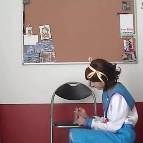 Crossdress cosplay Haruhi pleasure chair