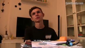 DEBT DANDY 259 - Slim Tiny Twink Gets On His Knees To Pay His Landlord