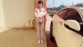 Thrilling Chinese Outdoors Bondage With Seductive Beauty