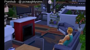 My Sim Selfie Jacks to Porn On TV