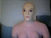 Cecile's Night Pt1! Masking in female silicone mask Cecile while wearing female chest with sleeves!