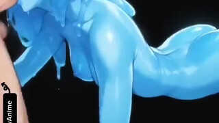 blue monster doll providing a flawless oral