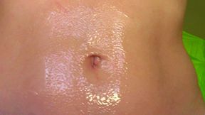 Oily Closeup Belly Button JOI