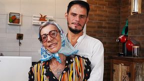 Old grandma gets roughed up