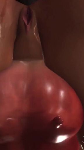 Sexy cuffed girl with many boobs and udder has anal fucking