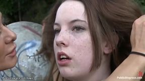 Pale Britslave enjoys public fuck session