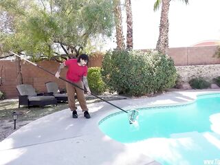 Sexually excited Roommates Fuck the Pool Male