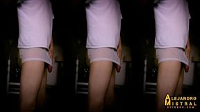 ALEJANDRO MISTRAL Ereccion gay en ropa interior blanca