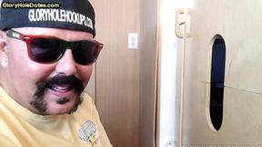 Gloryhole amateur cocksucking DILF spoils cock with mouth