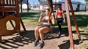 Outside training 2 (Dolly and Kim)