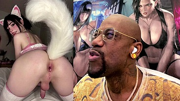 Thicc Fat Ass Transgender Gamer Girl Oozing Butt Juice Gets Anal Fucked From Behind, AI Generated