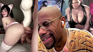Thicc Fat Ass Transgender Gamer Girl Oozing Butt Juice Gets Anal Fucked From Behind, AI Generated