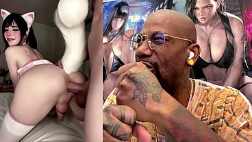 Thicc Fat Ass Transgender Gamer Girl Oozing Butt Juice Gets Anal Fucked From Behind, AI Generated