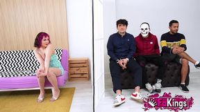 amateur redhead mei tries one of our blind dates with 3 rookies!