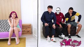 amateur redhead mei tries one of our blind dates with 3 rookies!