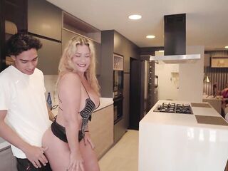 My stepdaughter knows that I screw her big schlong boyfriend and invites me to have a bi-raunchy three-some with her!