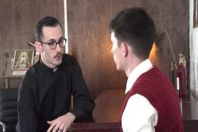 Suspended Priest Barebacks college-aged age teenie With Internal cumshot