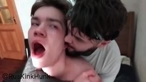 cute twink roughly fucked with spitting and cum inside. part 1