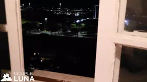 Skinny girl moans loudly while giving double blowjob to BBC