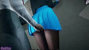 Hot teacher gets pounded in the bathroom &mdash;  soaked in thick cum as I watch her naked and aroused