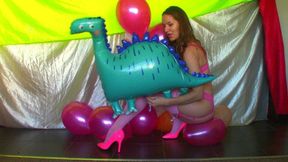 Dinosaur & Pink Balloons, Ass, Nails, Heels (mkv)