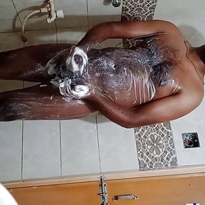 Black guy fucks his girlfriend&#039;s roommate in the bathroom.