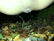 Condom slipped off and emptied inside teen ass - Pushing condom and cum out