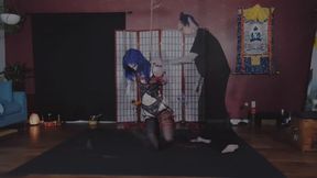 Kesh binds Lizzy Blue in a traditional shibari partial suspension where she is made to cum using a vibrator. Slow, sensual, and erotic Kinabaku.