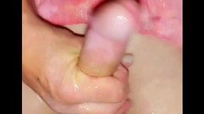 Slow-motion compilation of four cumshots - hands-free leaking