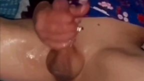 Slow-motion compilation of four cumshots - hands-free leaking