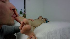 Man Licks And Tickle Feet Of Helena - HD 2560x1440