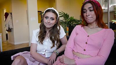 Stepbrother getting his big dick jerked off by Delilah Day