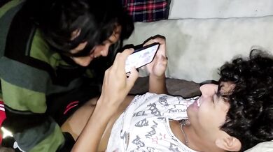 Playing Free Fire with my Dua and she sucks my dick PART 1