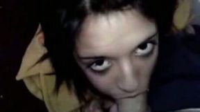 Cute waitress from Hooters gives me sloppy blowjob