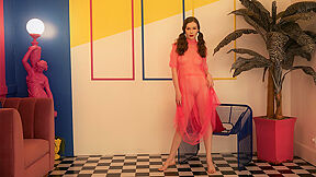 Emily Bloom - Vaporwave Vr - Amateur Solo Model teen 18+ Shaved Striptease