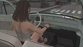 1967 VW Beetle Cranking Template - Charlotte in Lace Up Flip Flops 1080p