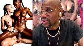 transgender babe with a tight bald pussy creampies inside a tight bald black pussy slut with her large beautiful girl cock, ai generated