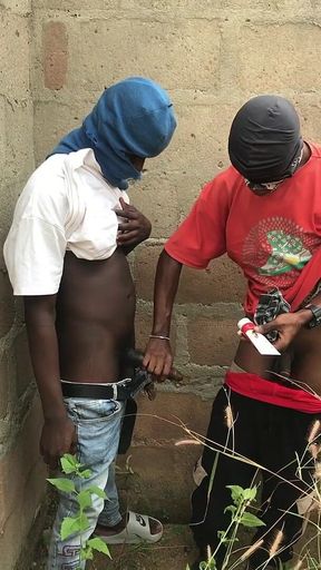 Risky Outdoor Sex These Boys Were Nearly Caught by Security Officers While Film but the Finally Escape From the Police