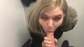 NAUGHTY GF BLOWS ME AND SWALLOWS MY CUM IN PARKING GARAGE STAIRWELL