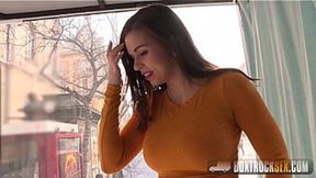 Spanish Nekane's gorgeous bum gets an explosive public cumshot