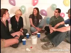 College teens play truth or dare at a sexparty