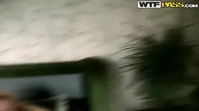 Sexy Chick Logan is doing a deep blowjob in the night club