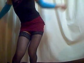 Sissy Black Thong Twink Shows Off