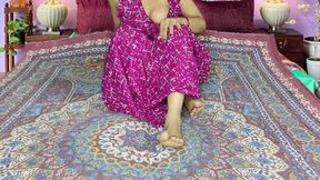 Hot Desi wife pink color nighty rough hardcore sex with boyfriend