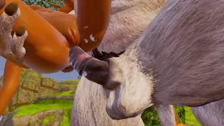 Sunny-catcher peludo Furry gets a fat cock in the ass from a monster | squirt